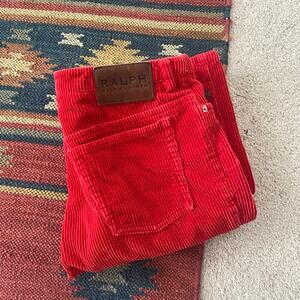 Ralph Lauren Vintage Y2K Red Low Rise Corduroy Pants Size 4/27